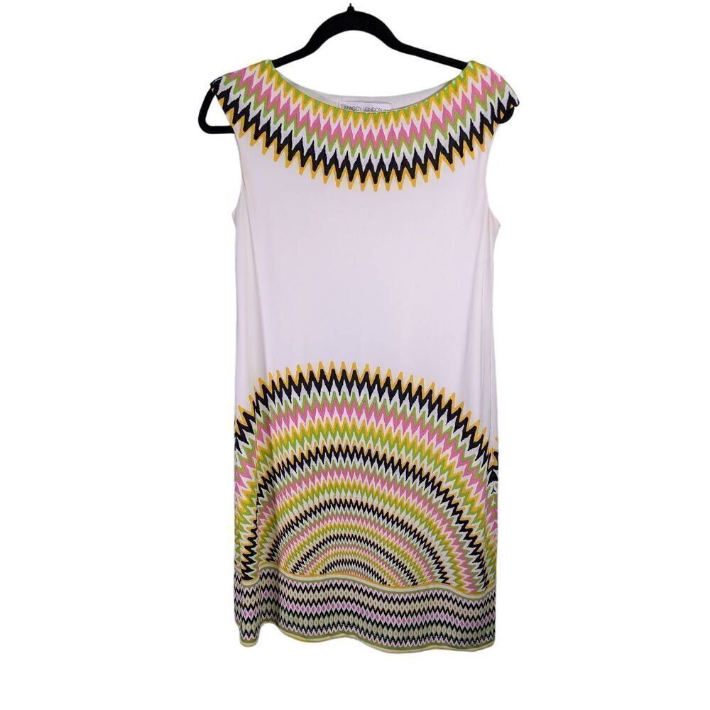 Maggy London Flowy Sleeveless Shift Lined Stretch A-Line White Women's Size 6